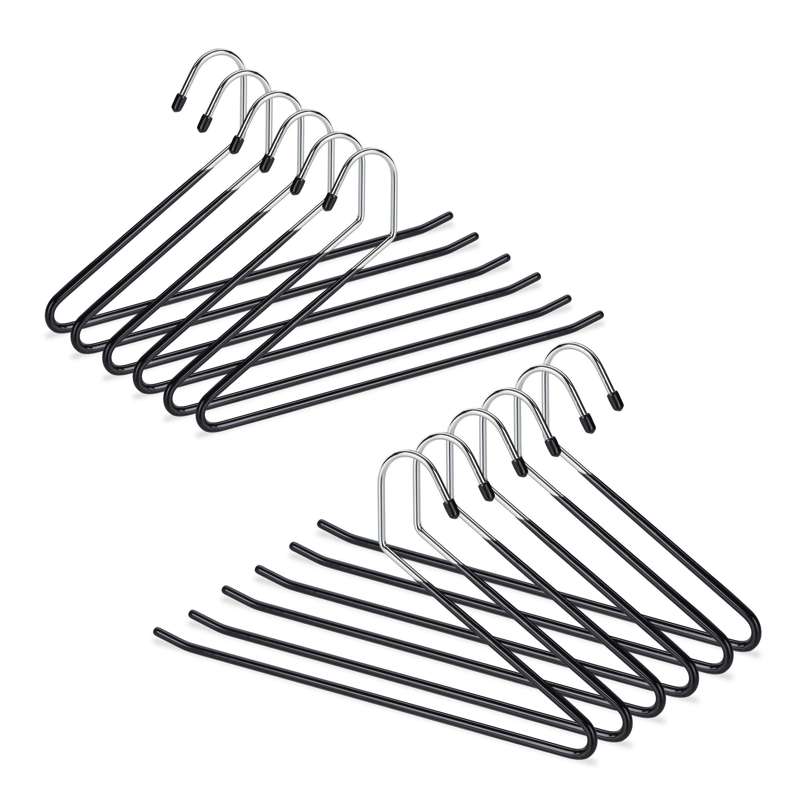 Set Di 12 Grucce Appendiabiti In Metallo Nero - Design Industriale, Spalle Larghe, Per Giacche E Cappotti - Foto 4