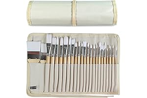 24-Piece Professional Artist Paint Brushes for Oil, Acrylic & Watercolor Painting