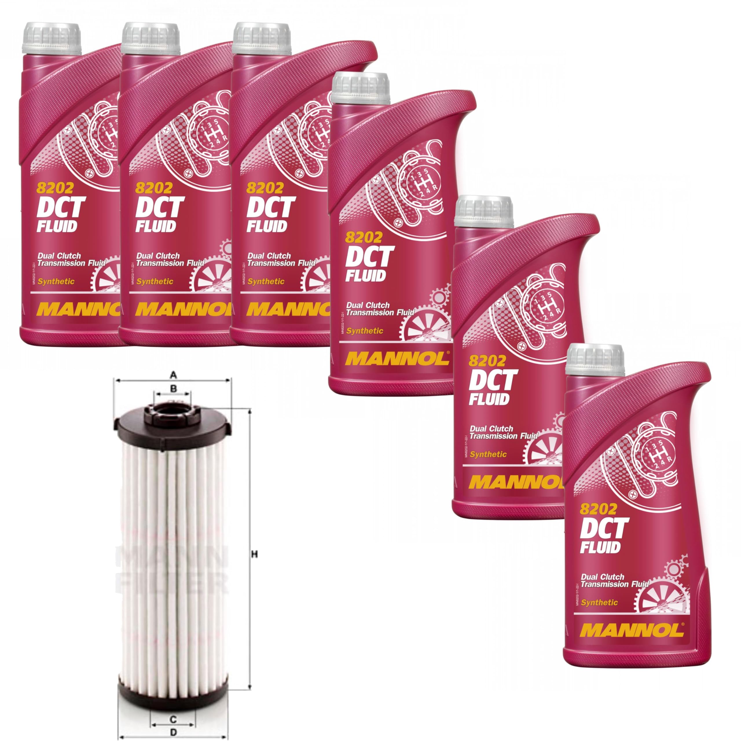 Mannol DCT Fluid - Filtro dell'olio del cambio per A3 Cabriolet Limousine Sportback, 6 l | Olio motore Mannol DCT Fluid 8202, filtro idraulico