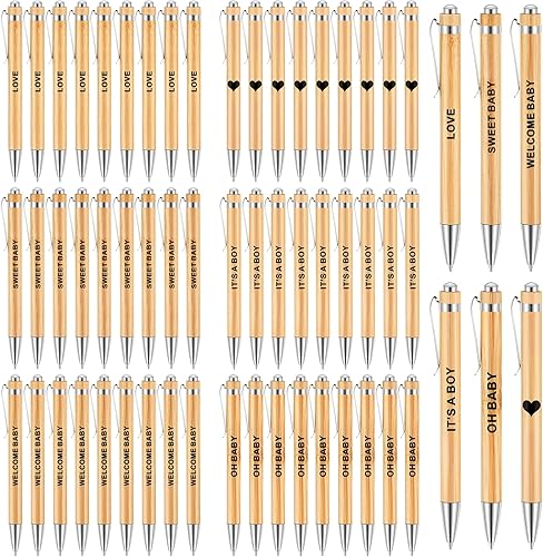 Colarr 60 bolígrafos de baby shower, regalos a granel para baby shower de niño o niña, regalos para invitados, baby shower, bolígrafos retráctiles