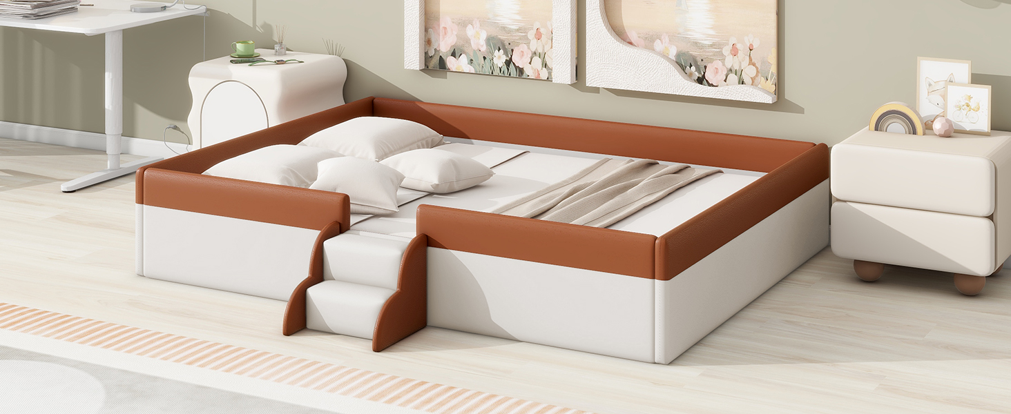 Amazon.com: Merax Twin Size Kids Floor Bed, Upholstered Kids