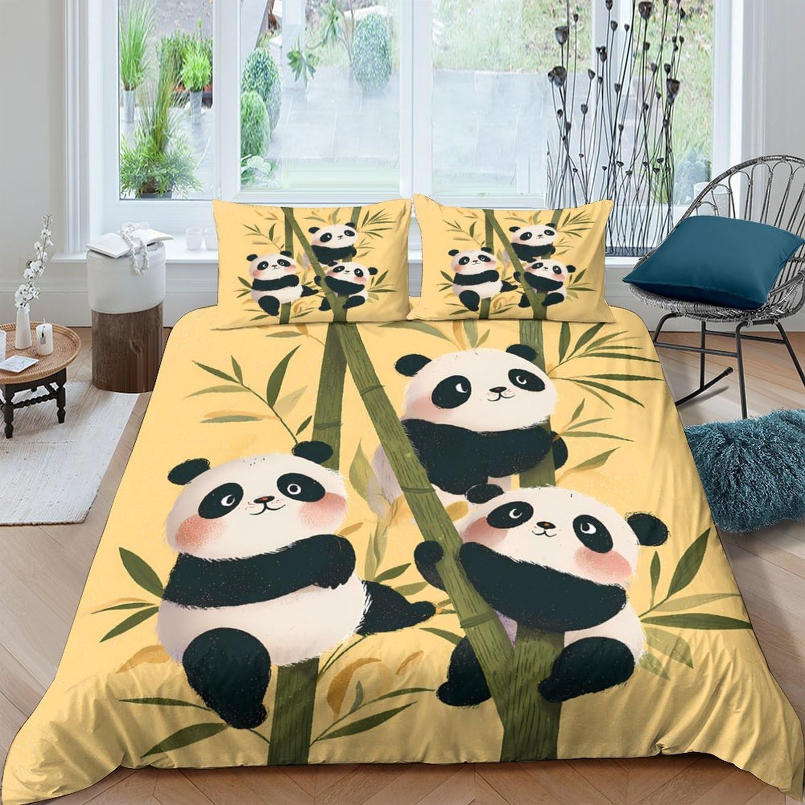 Ctjqhvkz Style-9 3D Printed Panda Bamboo Fitted Sheet Microfiber Soft Breathable Cartoon Bed Cover For Bedroom Dorm Decor Single（135X200cm）