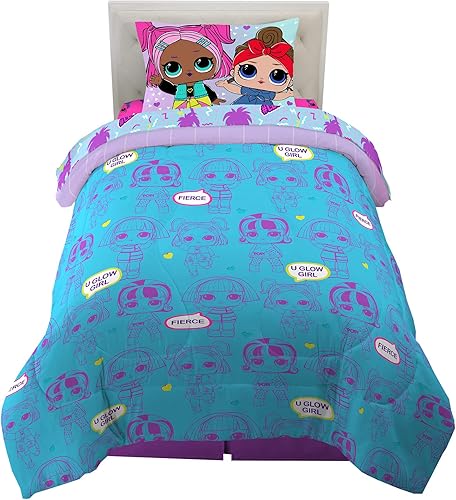 Miniatura 2 de Franco - Juego de sábanas y edredón infantiles de microfibra supersuave, 4 piezas, tamaño individual, con diseño de LOL Surprise