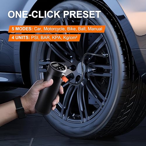 Miniatura 4 de Inflador de neumáticos, compresor de aire portátil, bomba de aire inalámbrica de 150 PSI para neumáticos de automóvil, bomba de aire eléctrica para