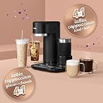 Mr. Coffee 4-in-1 Single-Serve Latte, Iced and Hot Coffee Maker | Coffee Machine with Milk Frother, Tumbler and Reusable Filter | Black