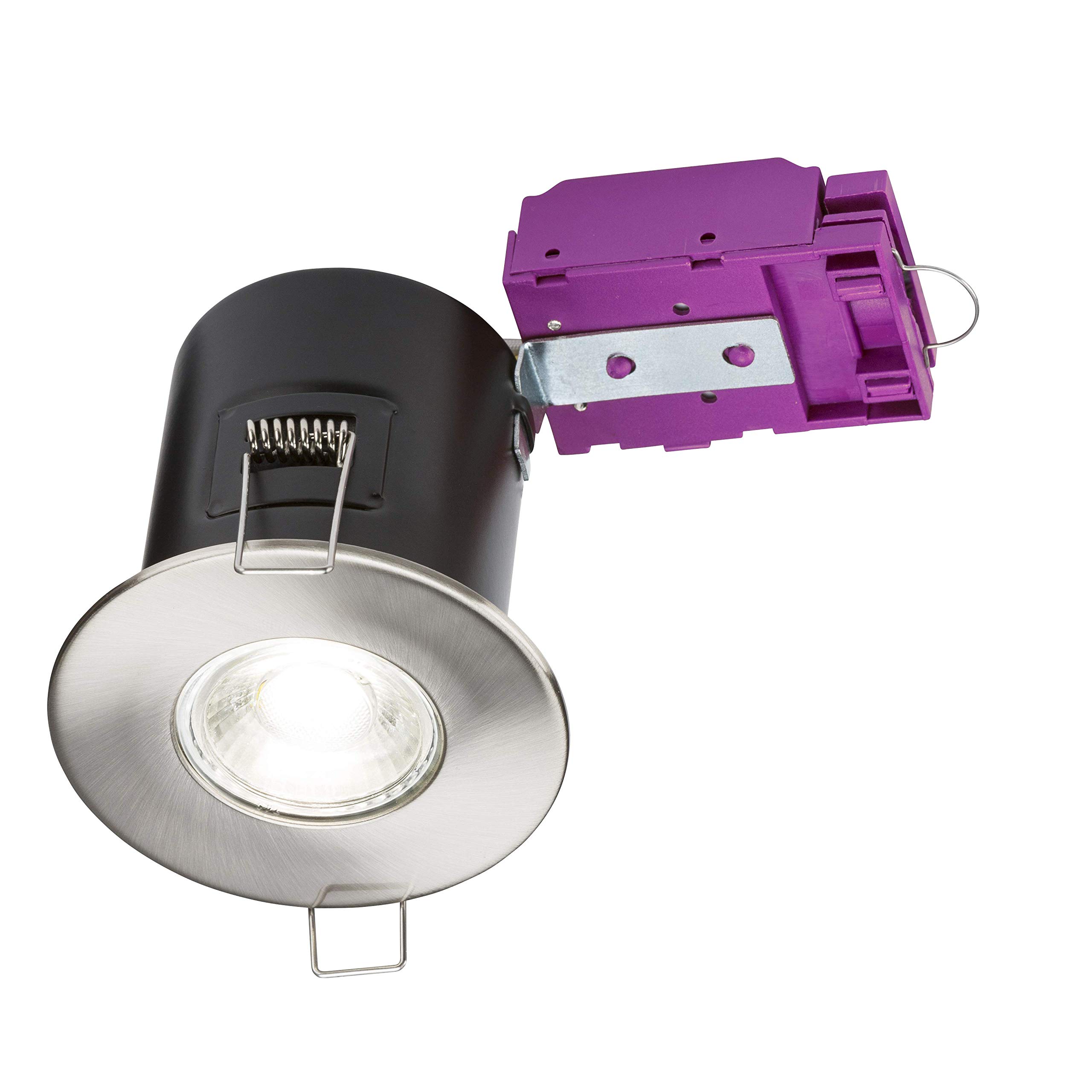 Knightsbridge Brushed Chrome Vfc Gu10 Fire Rated Downlight