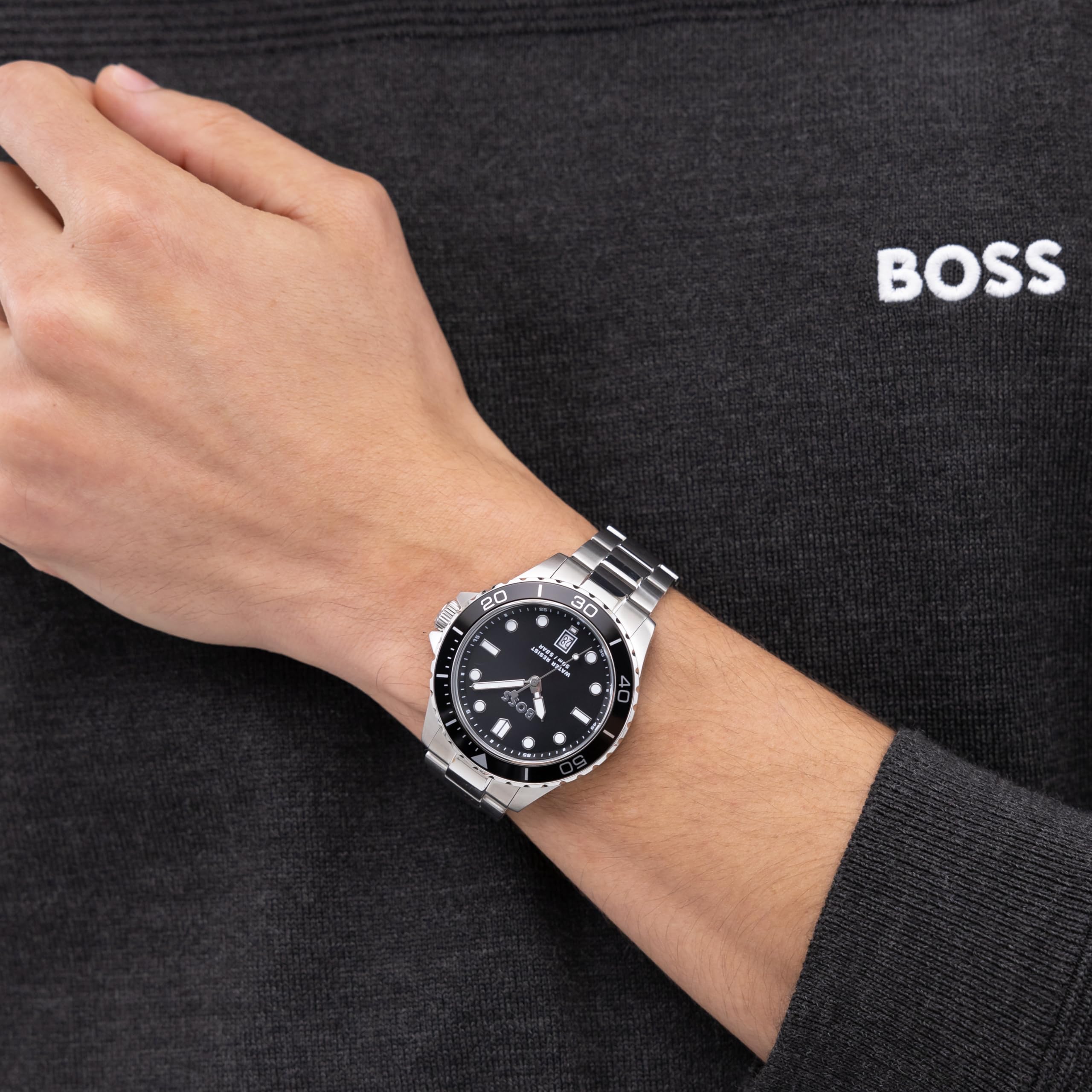 BOSS Montre à Mouvement à Quartz Trois Aiguilles pour Homme Collection TROPER Sport - Disponible avec Bracelet en Acier Inoxydable ou Silicone
