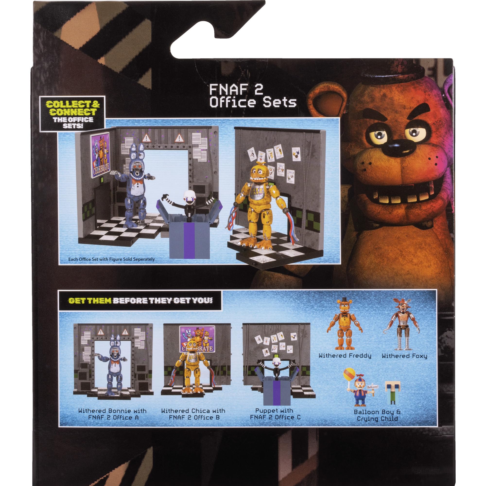 Jazwares Five Nights at Freddy’s Withered Chica Office Set - 5-Inch Articulated Figure with Jumpscare Feature, Glow-in-The-Dark Eyes, and Optical Diorama thumbnail 9