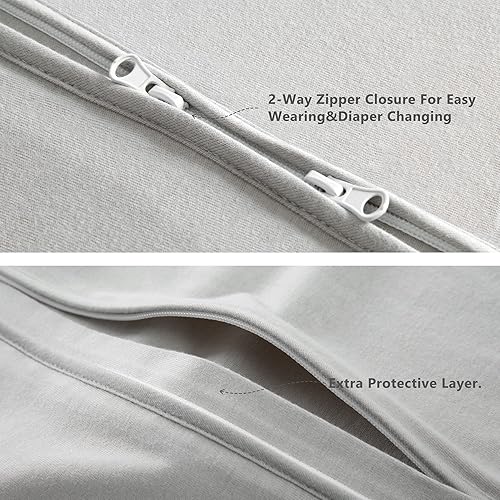 Miniatura 4 de TILLYOU Saco de dormir de 12 a 18 meses, 0.5 TOG - Manta para bebé con cremallera de 2 vías, saco de dormir extra suave de algodón sin mangas, 2