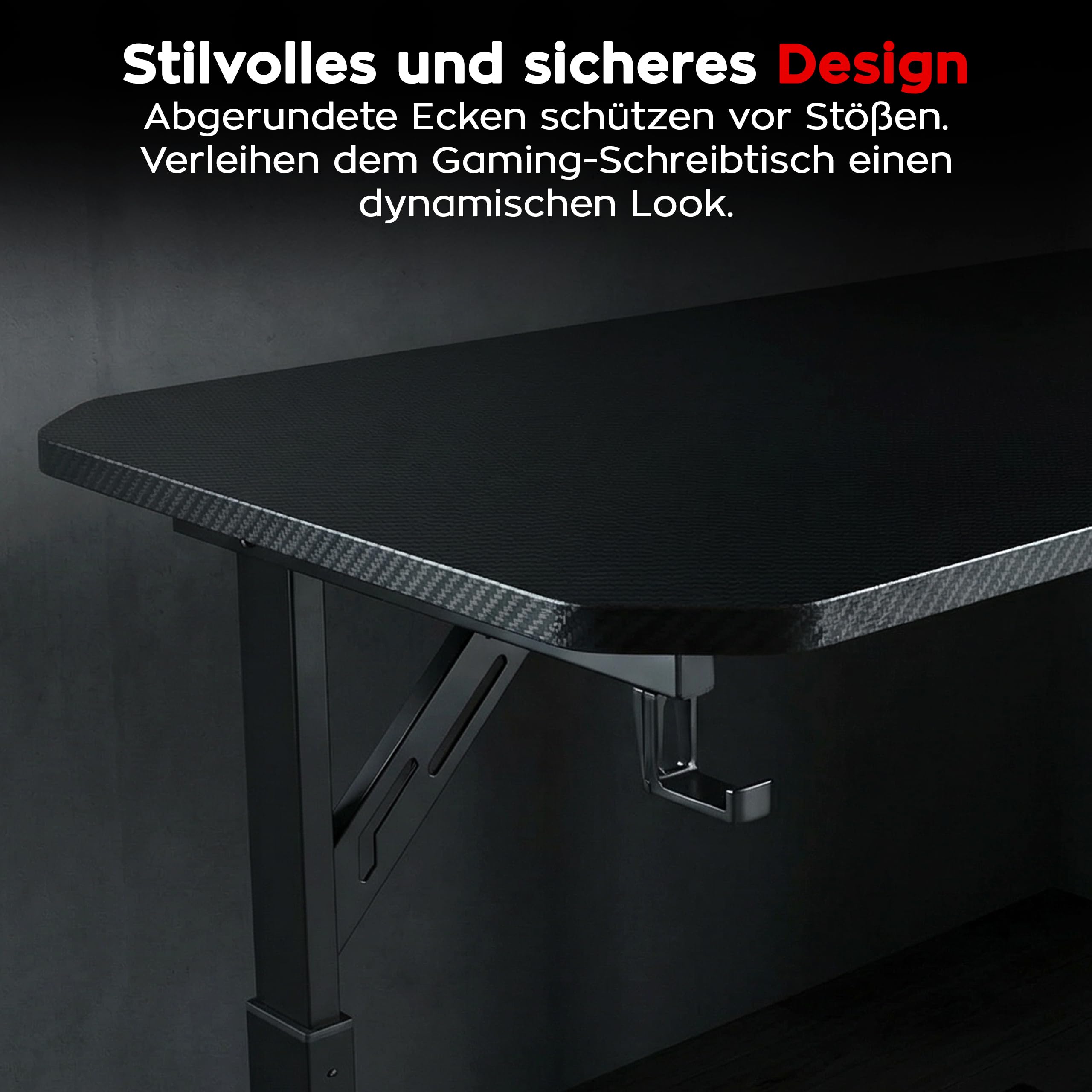 huzaro Hero 7.3 Eckschreibtisch 140x80 cm - Manuell höhenverstellbar | Platzsparendes Eckdesign für aufgeräumtes Setup - Robuste Oberfläche - Stabiler Gaming Tisch - Homeoffice und Lernen