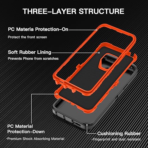 Miniatura 2 de I-HONVA Funda para Galaxy S9 Plus a prueba de golpes, a prueba de polvo y caídas, 3 capas de protección de cuerpo completo sin protector de