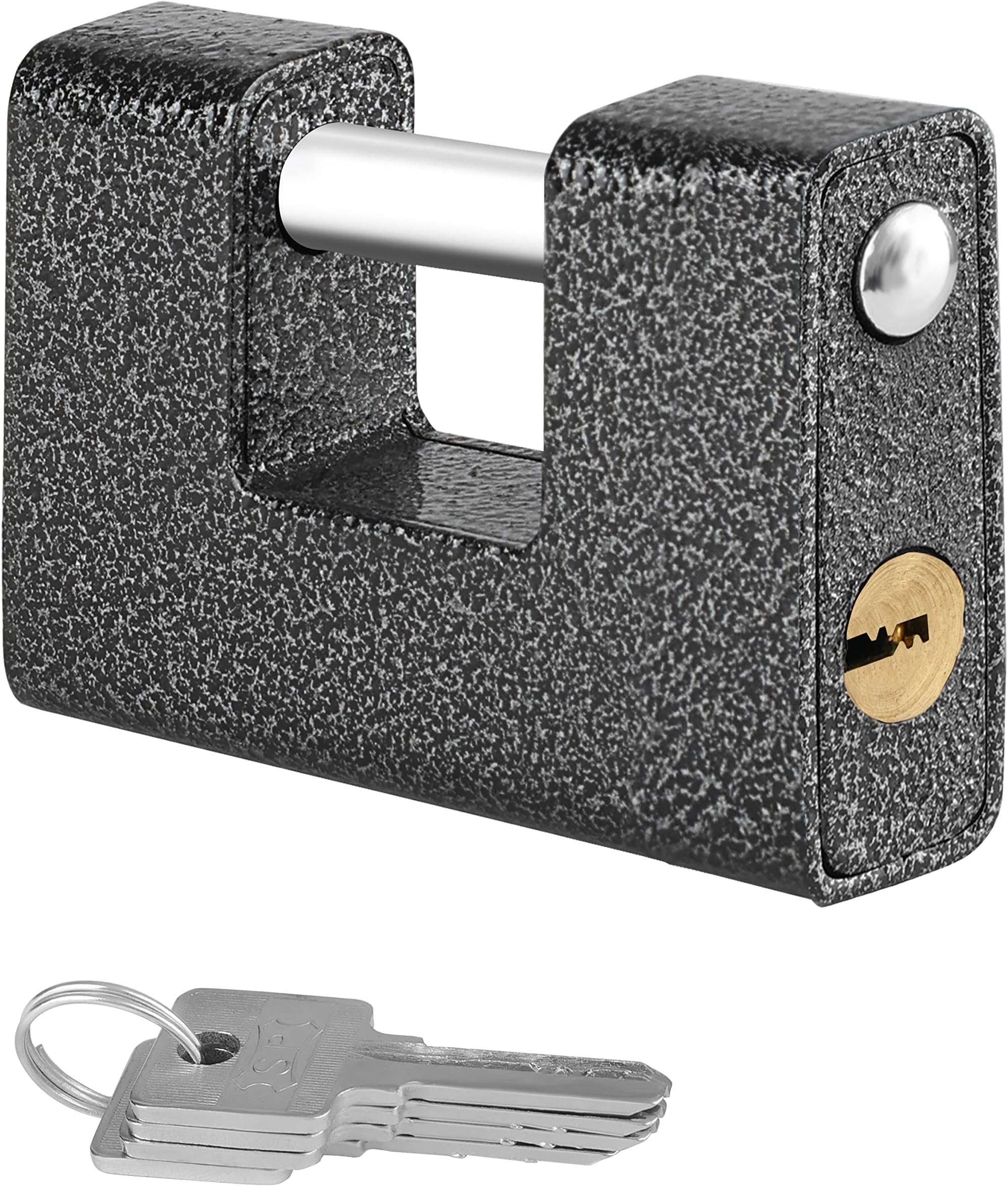 ABOUT SPACE Heavy Duty Padlock with 4 Keys - 814g Hardened Steel Security Padlock with Anti Drill & Pick Cylinder Security Shackle Chain Lock for Garage,Door,Containers,Shutter,Locker,Warehouse,Gates