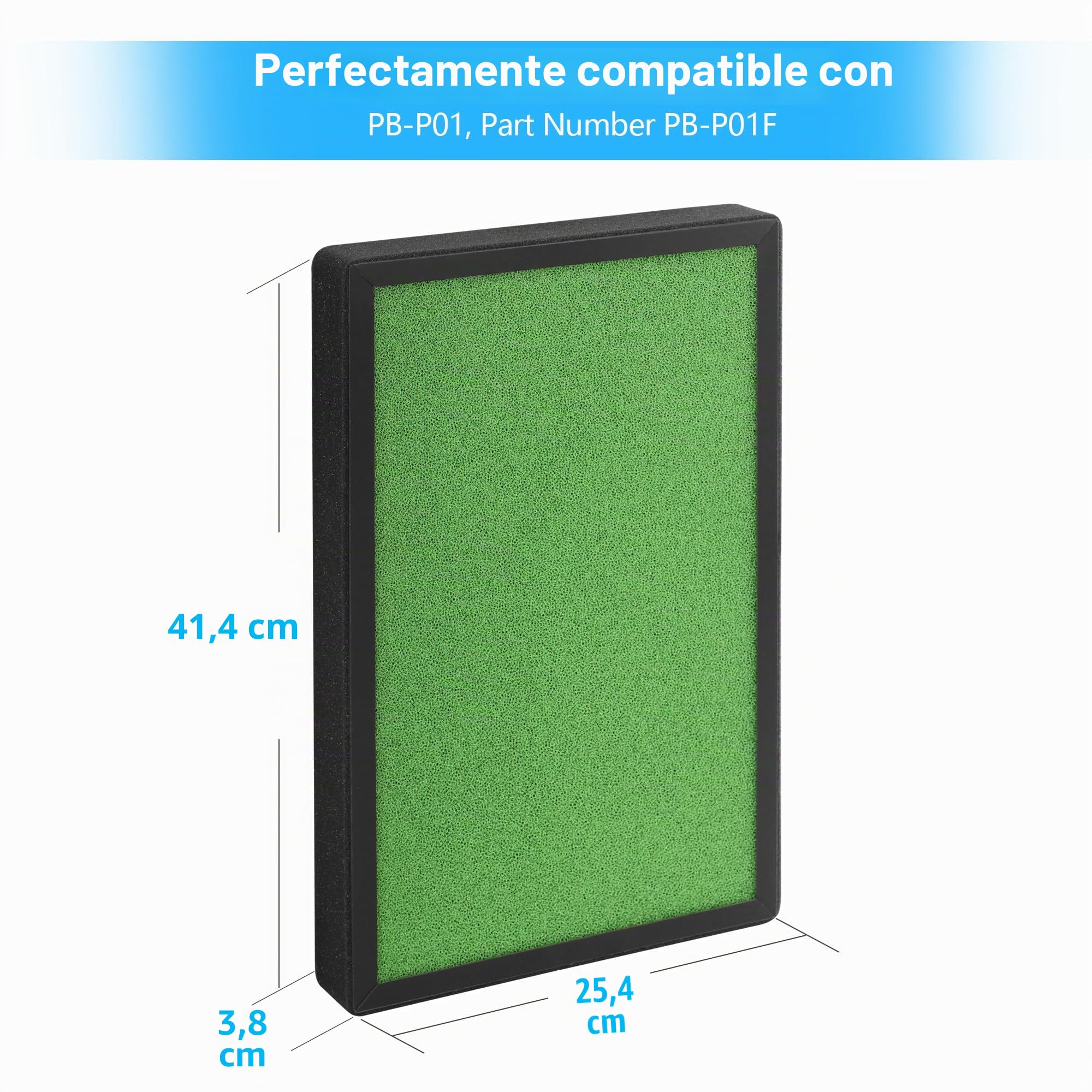 Paquete de 2 filtros de repuesto PB-P01 compatibles con el purificador de aire Pro Breeze PB-P01, PB-P01F, H13 True HEPA
