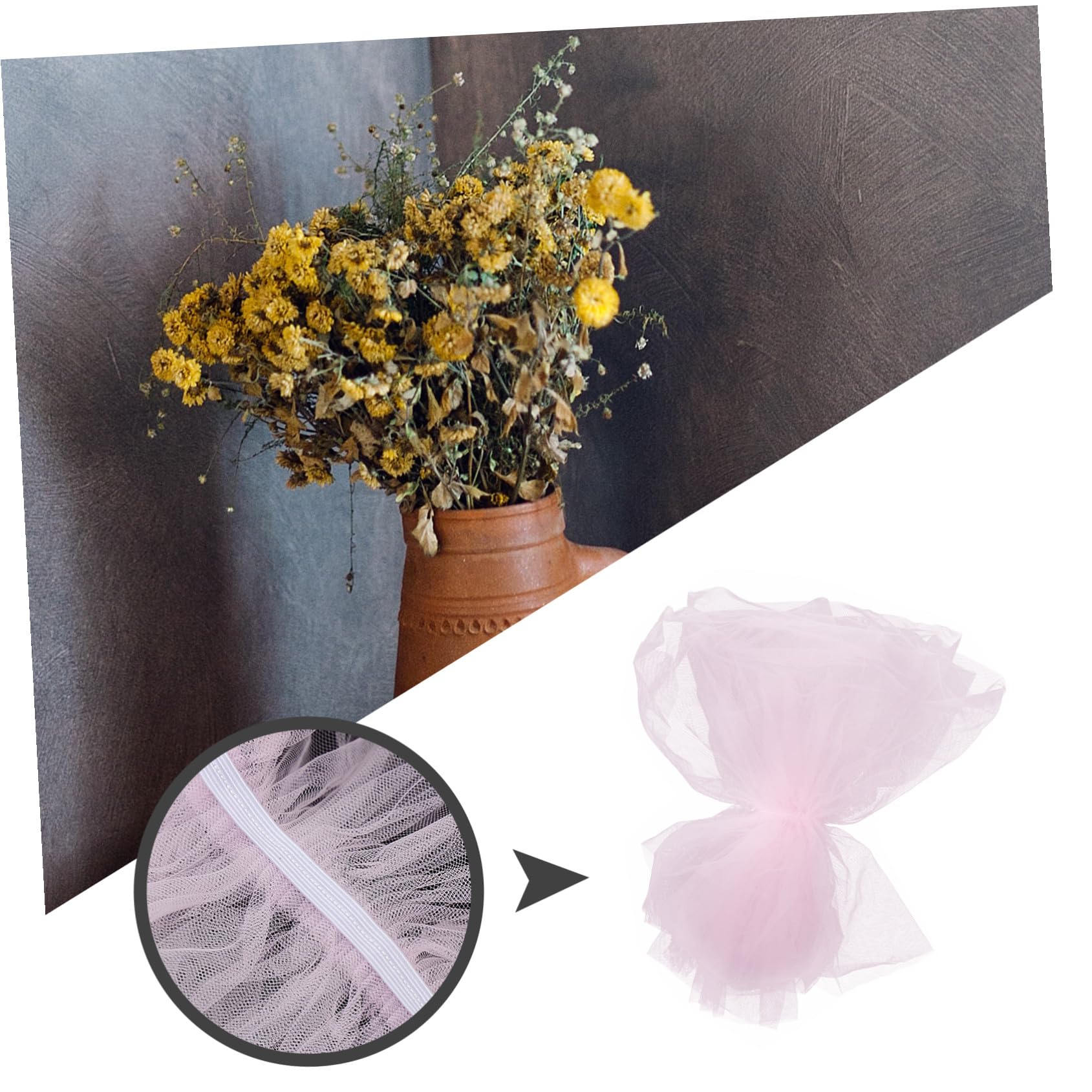 Didiseaon 3 Piezas Hilo cubierto de malla Material de embalaje para bouquet Envoltura de bouquet embalaje de regalo de bricolaje envoltorios de embalaje de flores coreano ramo Rosa