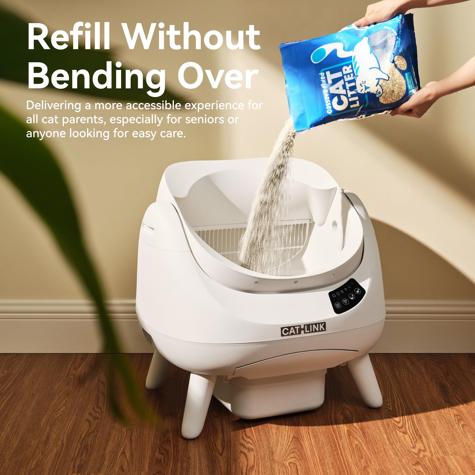 CATLINK Open-X Automatic Litter Box 5G & 2.4G WiFi, Self Cleaning Cat Litter Box for Single-Cat Household, Health Monitor, AI Waste Analysis, Safety Sensors, APP, Odor Free - Grey, X-Large (1 Cat) - image 4