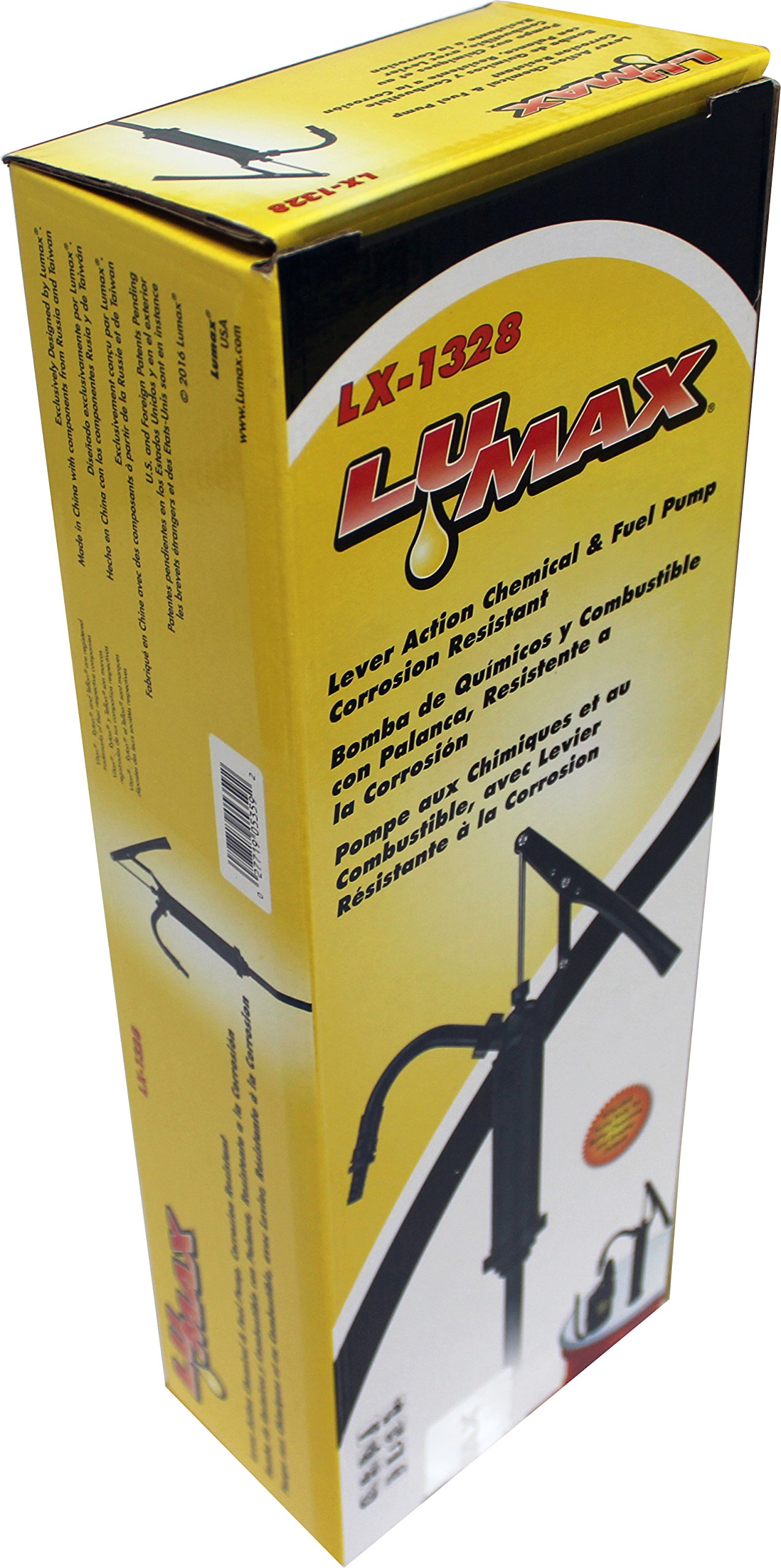 Lumax LX-1328 Lever Action Chemical Pump (Corrosion Resistant). Designed for fast transfer of Acidic Solutions, Chemicals, Fuels, Fuel Oils and Water based media.