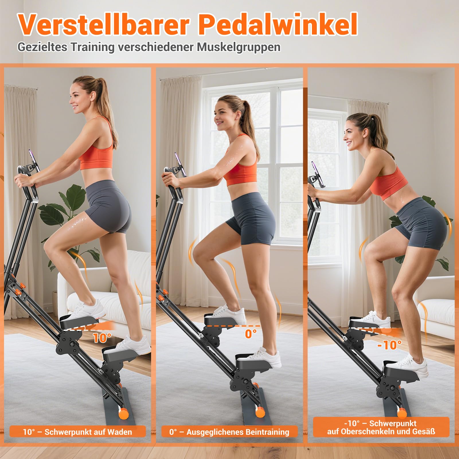 XDDIAS Stepper für Zuhause, Leises Stepper mit LCD-Display, Faltbar Climber Maschine– Alltagstaugliches Bauch Beine Po Training zum Abnehmen & Straffen, stairmaster für zuhause Home Büro Fitnessgerät