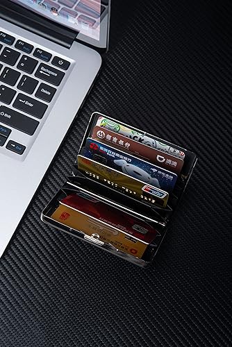 Miniatura 6 de RFID Metal Bloqueo Titular de la Tarjeta de CréditoCartera de ViajeFunda Protectora para 5 Tarjetas de Crédito