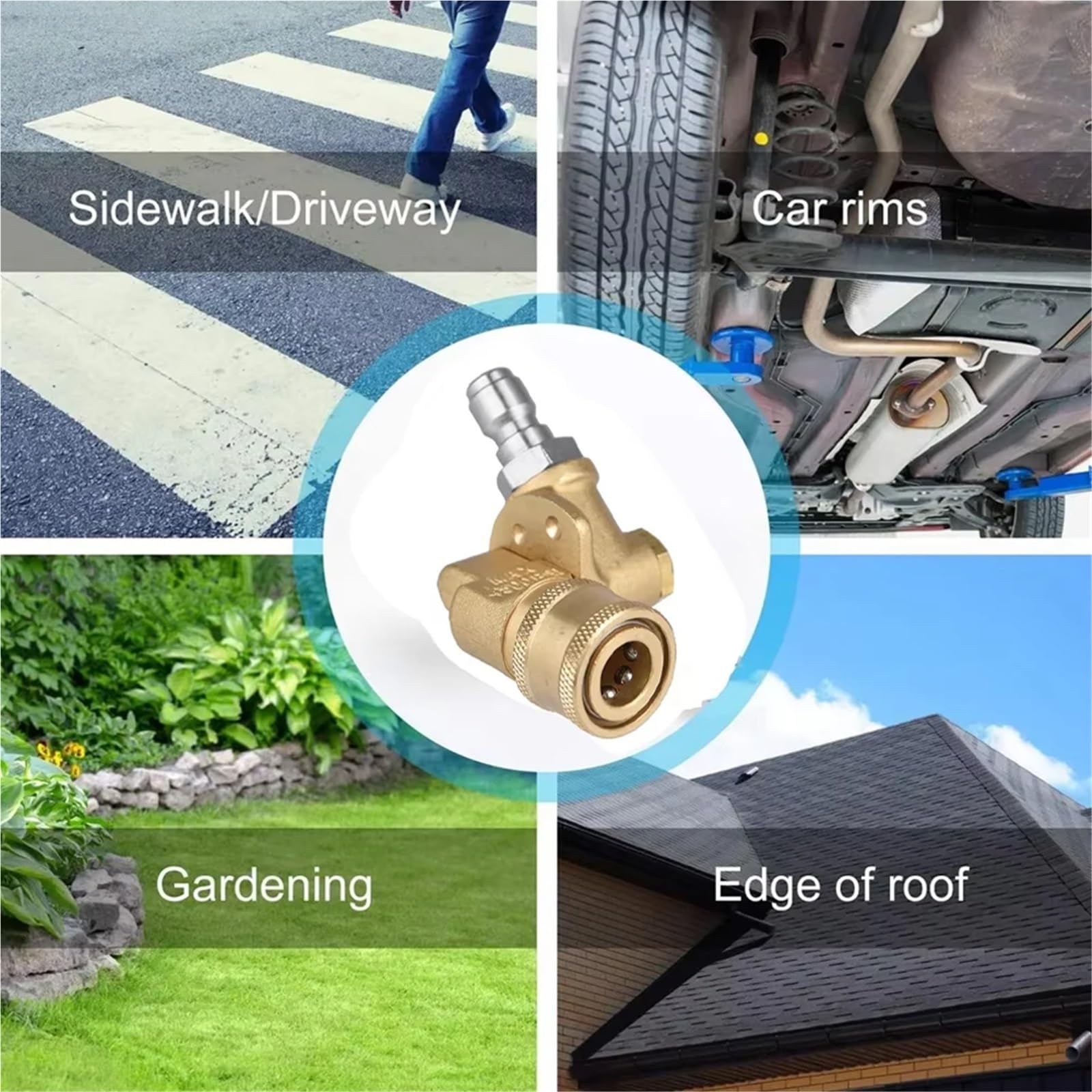 Varita de extensión Lavado Alta presión for K2 K3 K4 K5 K7 con Adaptador acoplador pivotante 180 Grados y boquillas Adecuado para Jardines y azoteas(B)