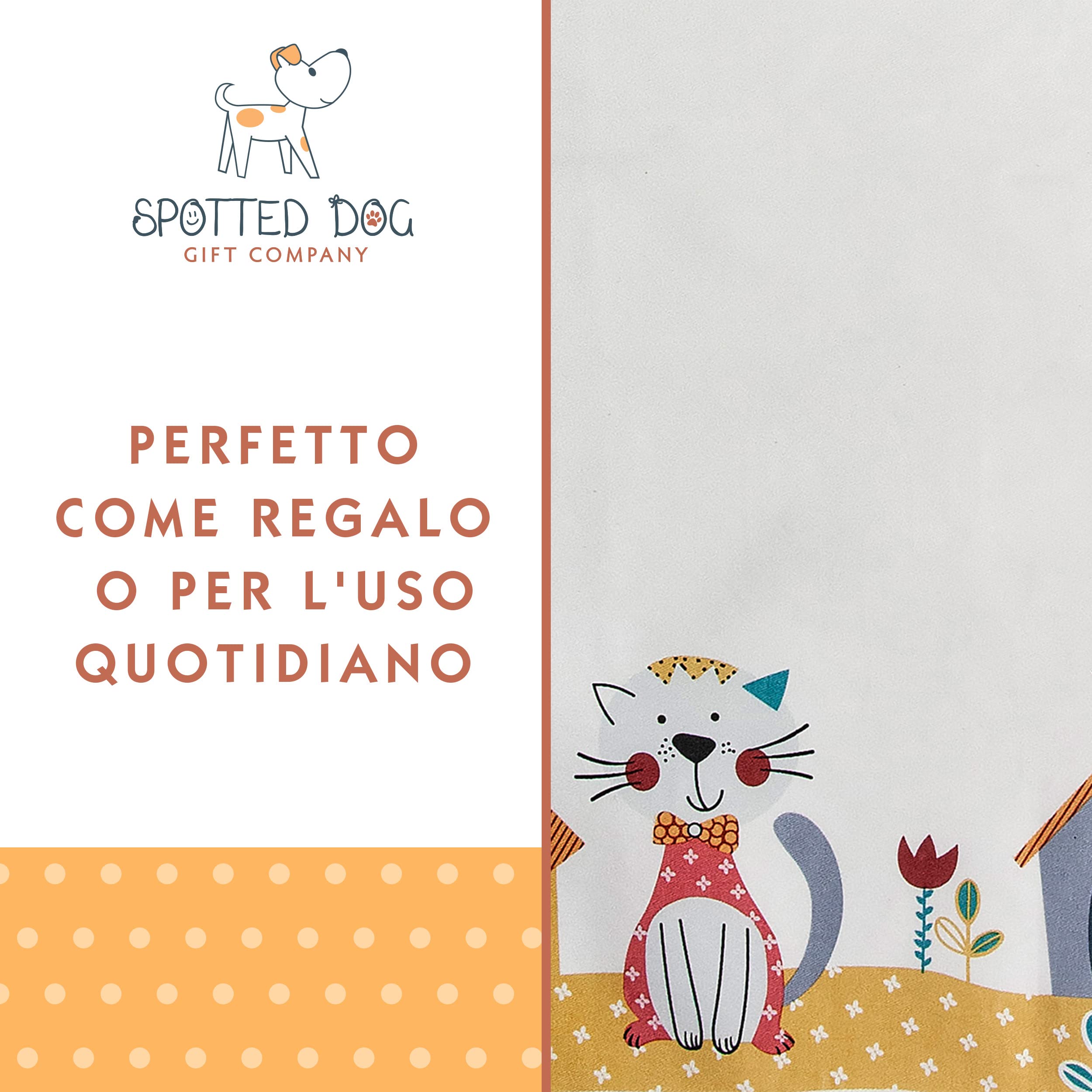 Set 3 Strofinacci Da Cucina In Cotone Gaze 100% - Double Face 27x50 Cm - Tovagliette Assorbenti Con Motivo Gatti - Dish Cloth