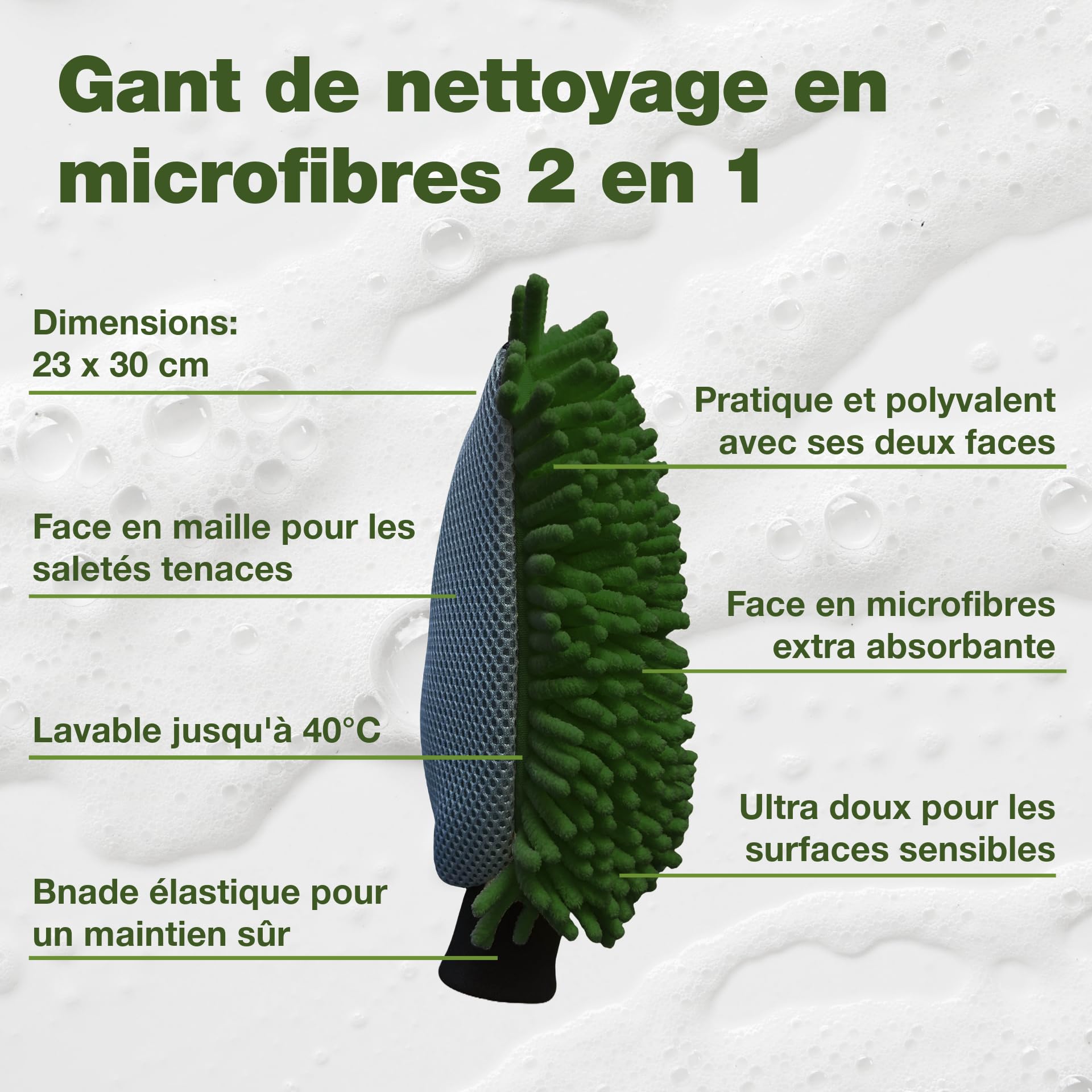 Bio-Chem Nettoyant Anti Traces de Pluie 0,5L + Gant en Microfibres | Pare-Brise et vitres de Camping-Car, caravanes, Voiture - Produit vitre idéal pour Vos séjours en Camping Car