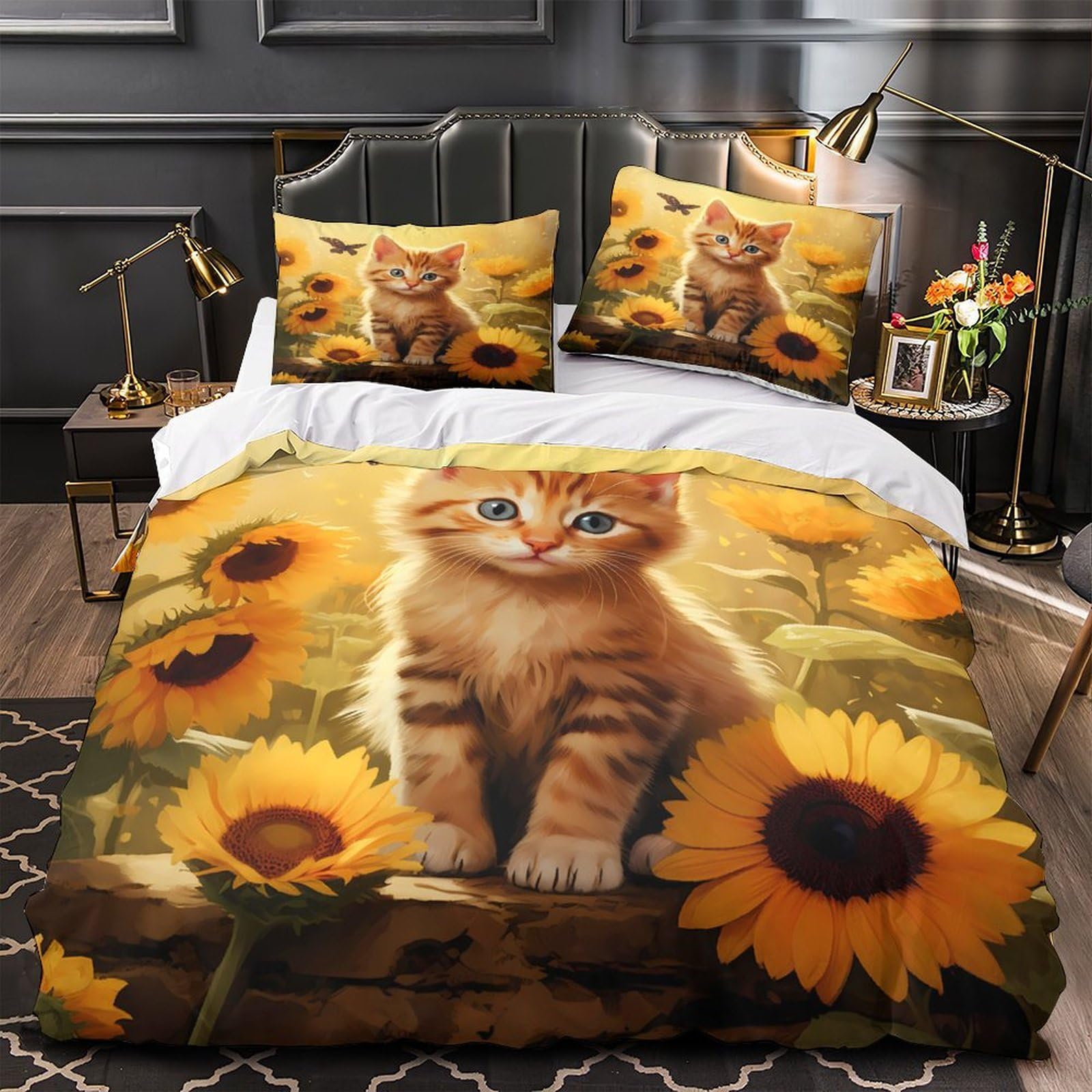 Housse de couette respirante motifs hexagonaux 3D avec zip invisible