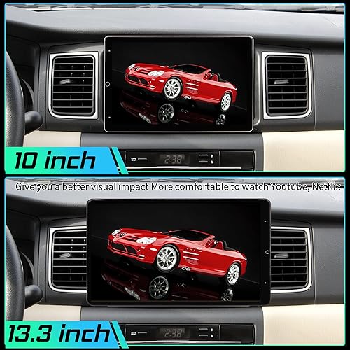 Miniatura 7 de Cidava Unidad principal de Android estéreo de coche de doble DIN de 13.3 pulgadas, radio giratoria universal, navegación GPS, reproductor de video