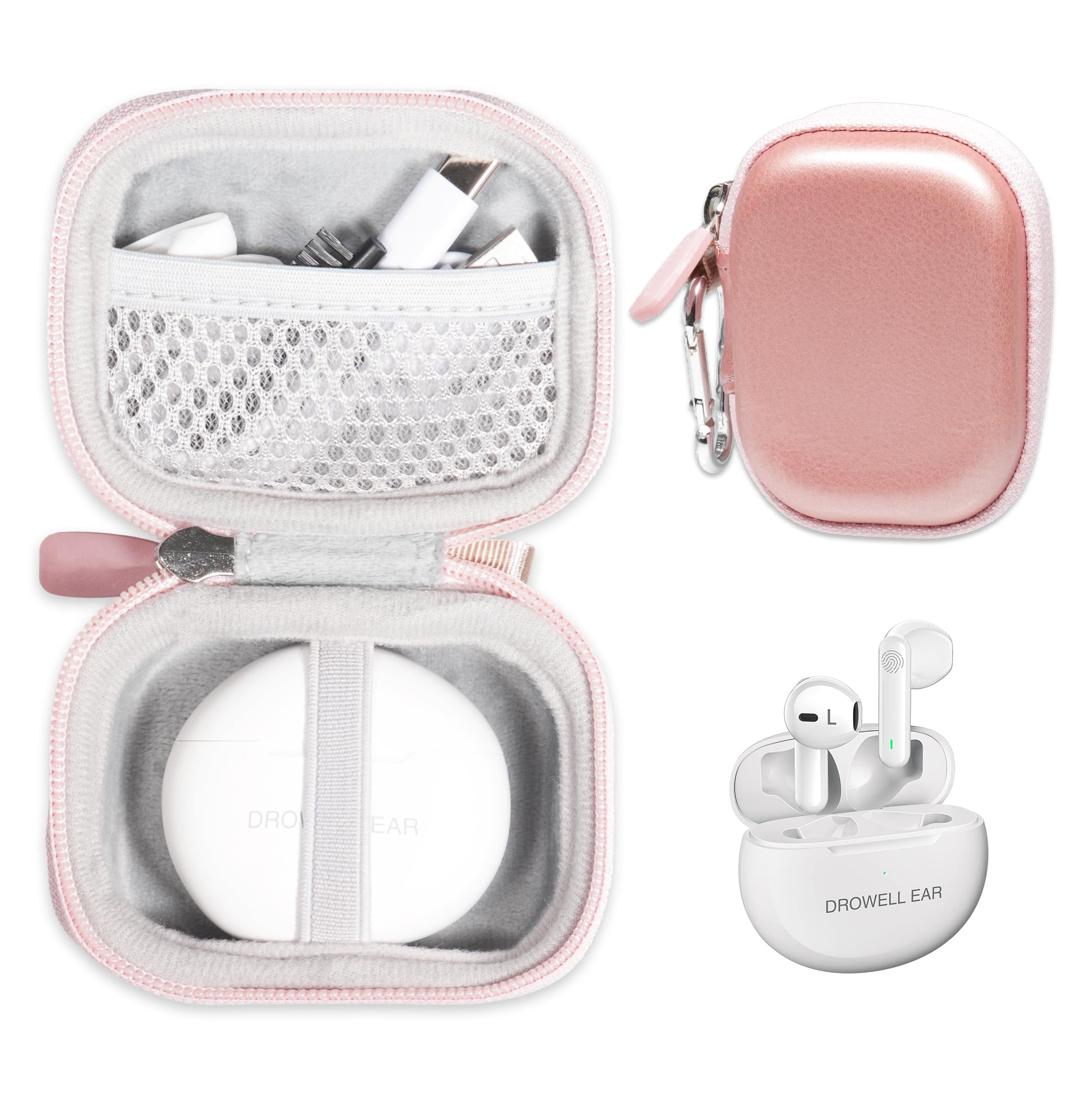 CaseSack Case for DROWELL EAR Hearing Aids, Hearing Aids for Seniors Rechargeable with Noise Cancelling Hearing Amplifiers for Seniors (Rose)