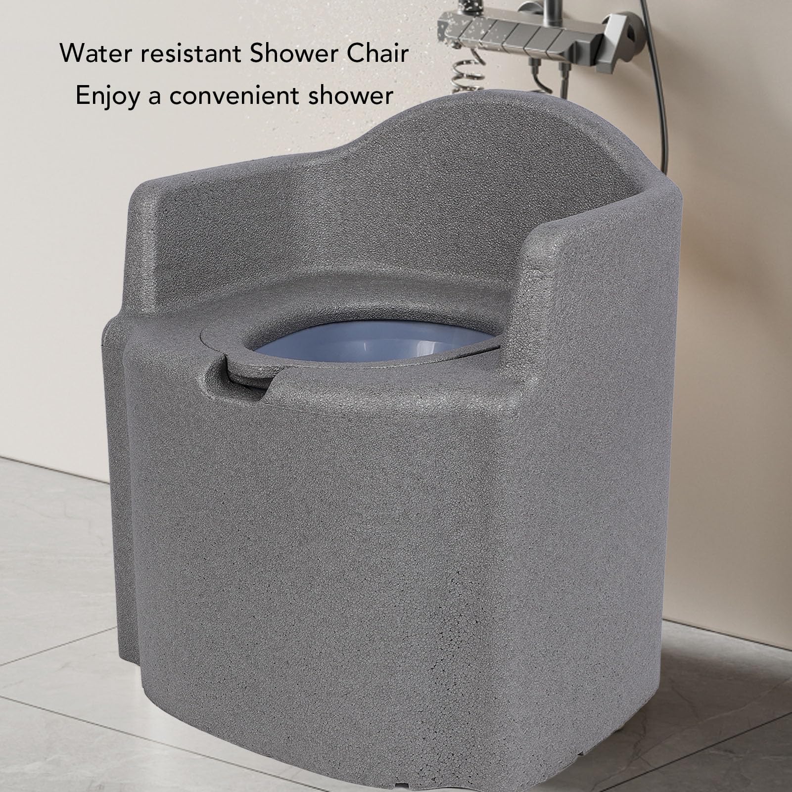 Bedside Commode, EPP Toilet Chair Toilet Bath Stool Multifunctional Bathroom Squatting Toilet Commode Shower Chair with Hollow Bucket for Elderly Pregnant Women