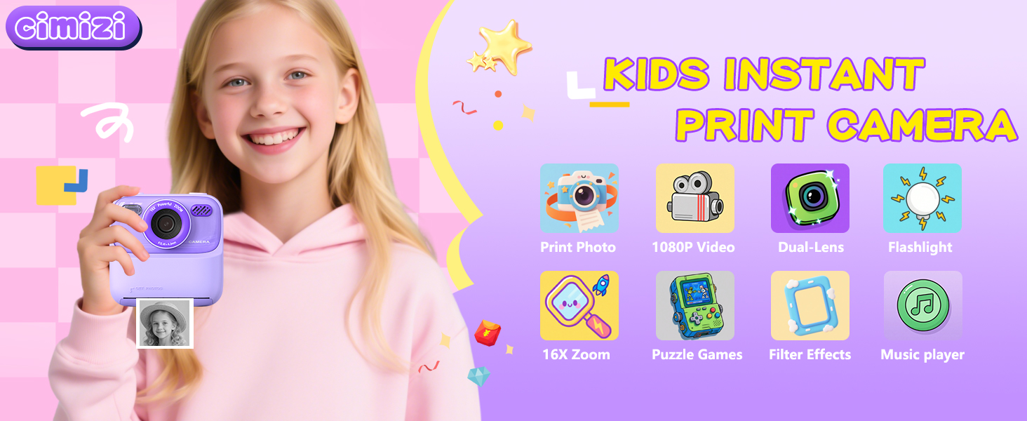 kids instant print camera
