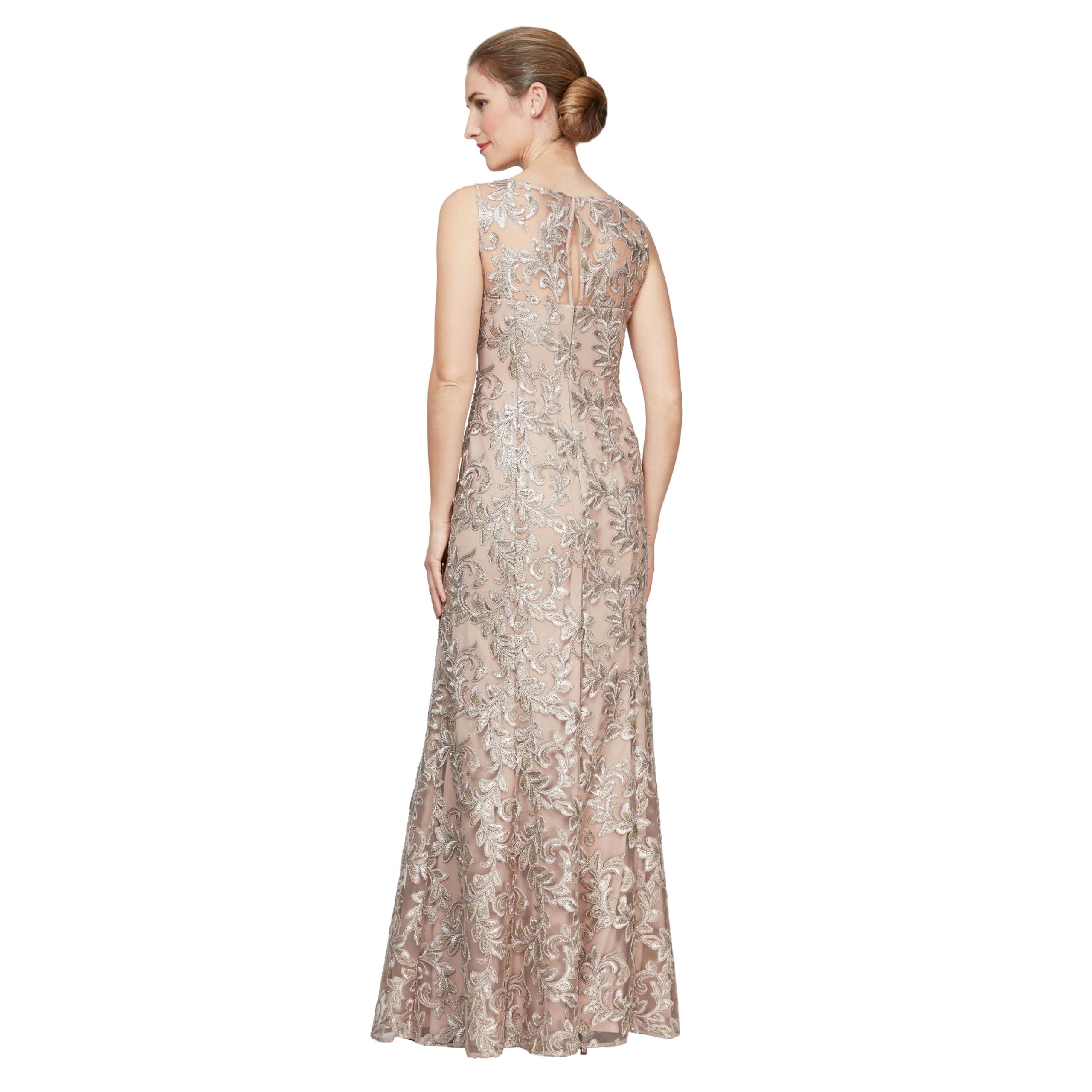 Alex Evenings Women's Long Sleeveless Mother of The Bride Dress with Shawl (Petite and Regular Sizes)