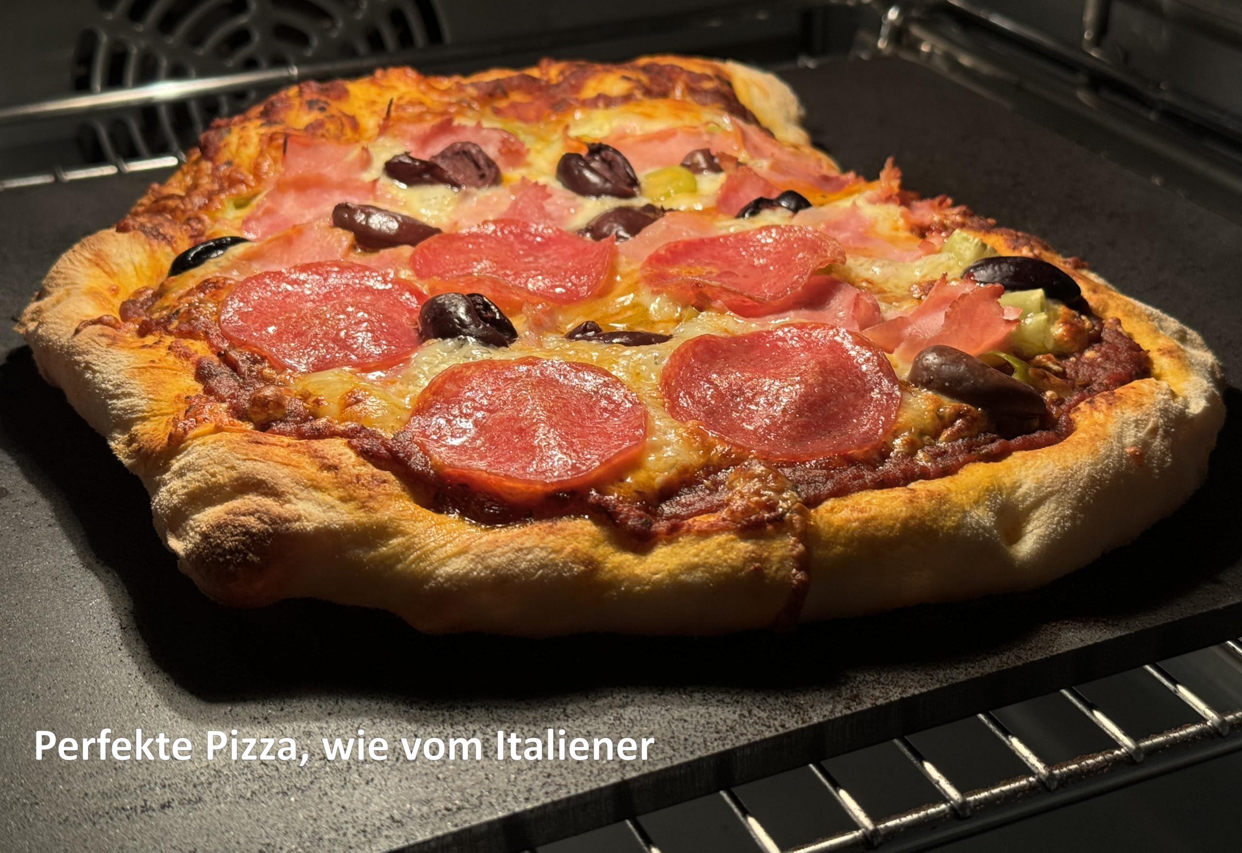 Pizzastahl Backstahl 38x33cm | 8mm geschliffener Stahl für Ofen & Grill