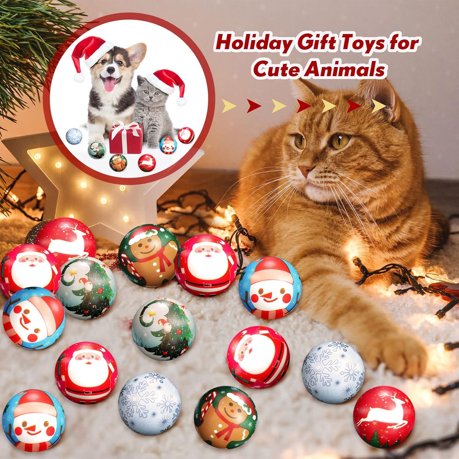 Sosation 48 Pcs Christmas Stress Balls Bulk 2.5 Inch Stress Balls for Kids Adults Santa Claus Toys for Christmas Party Favors Stocking Stuffers Goodie Bag Fillers, 6 Styles - Image 4