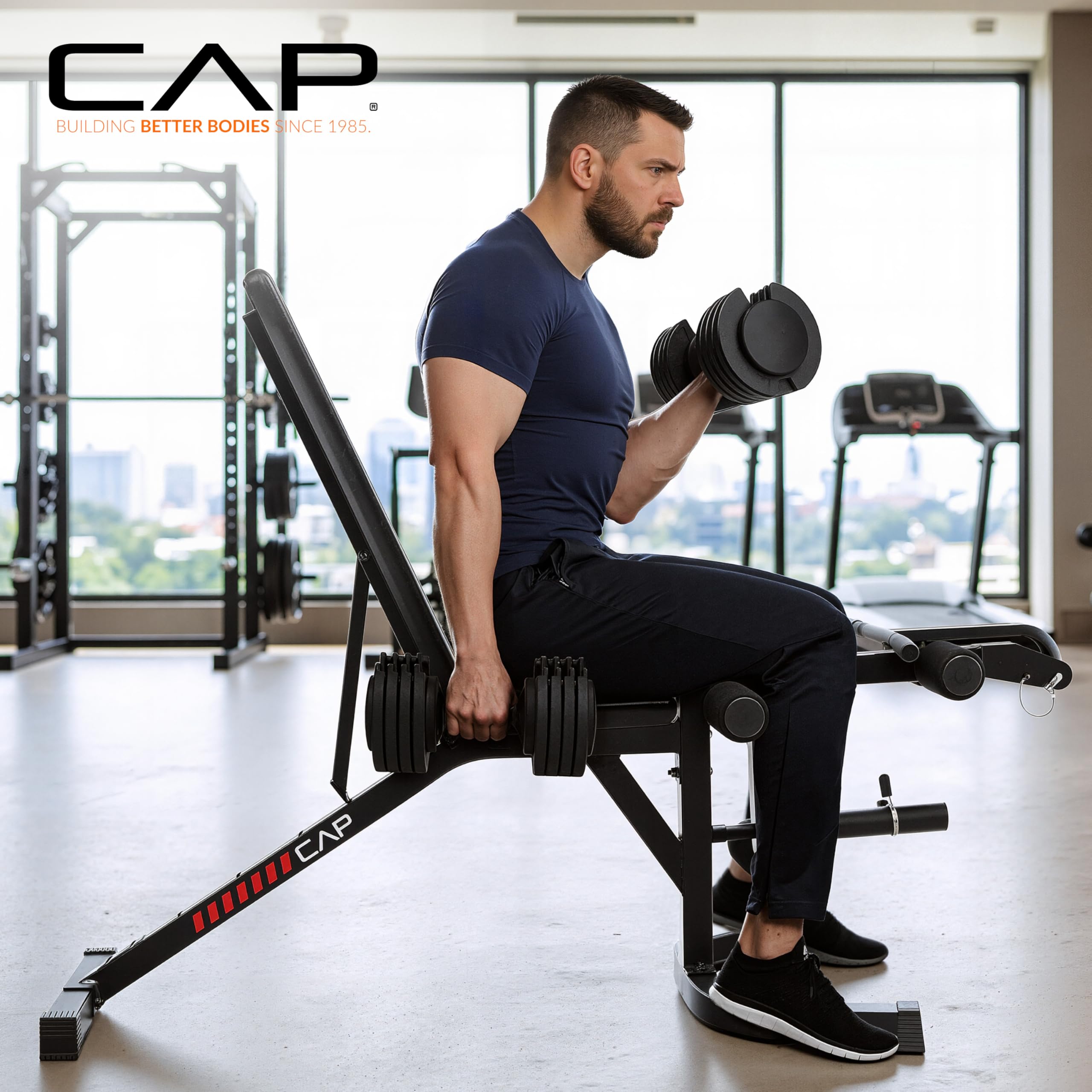 Adjustable Utility Weight Bench with Preacher Pad, Arm Curl Attachment, and Leg Developer for Full Body Strength Training