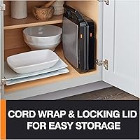 Vista 5 de KRUPS Máquina para hacer waffles belgas de 4 porciones: acero inoxidable, 5 niveles de tostado, señal de listo audible, platos removibles, 1200W