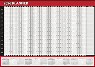 Evelay 2026 Wall Planner Calendar A1 Size (84cm x 59cm) Full Year to view Calendar Home Office Work Runs Full Year (Red)