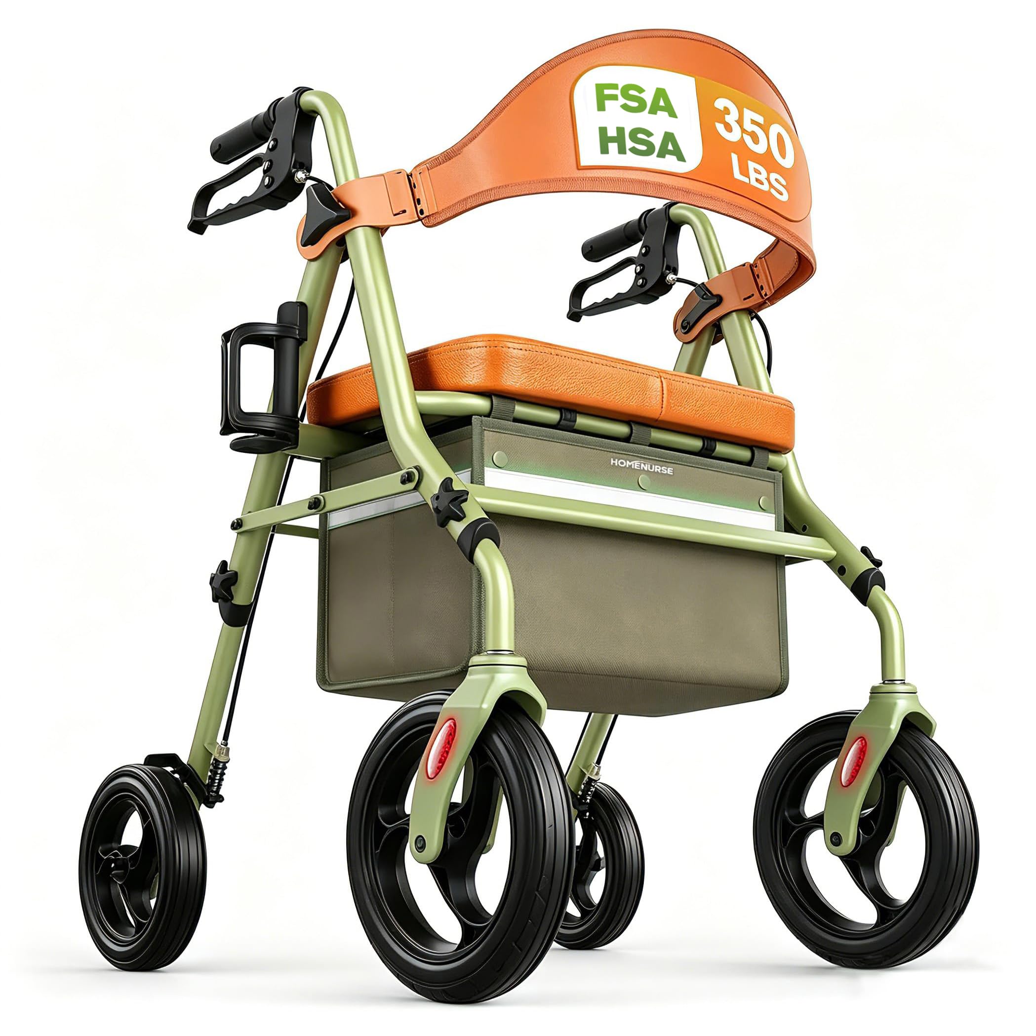 Photo 1 of HOMENURSE L37 WonderLUX Rollator Walker with Seat - Silver