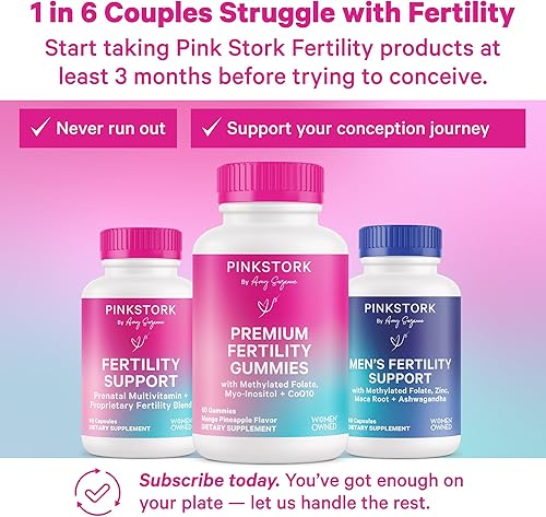 Miniatura 8 de Pink Stork Suplemento de fertilidad para mujeres y probióticos para la concepción, apoya el equilibrio hormonal con inositol, probióticos,