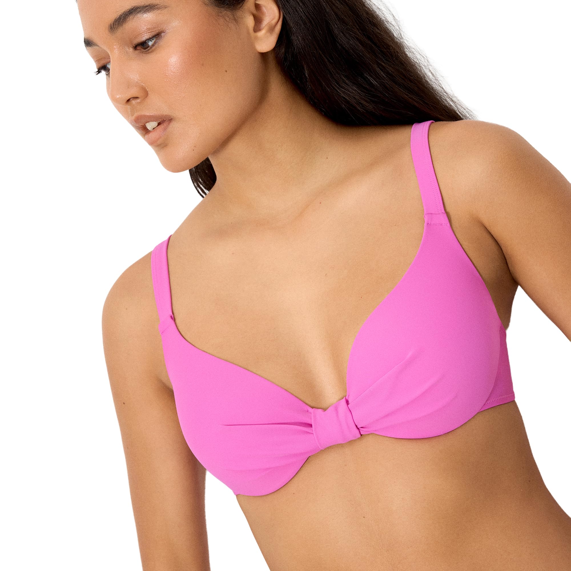 YSABEL MORA. Top Bikini con Aro Copa B. Top Bikini con Aro Y Relleno Tirantes Anchos Regulables. Color Liso para Look Completo .Colección Palms.