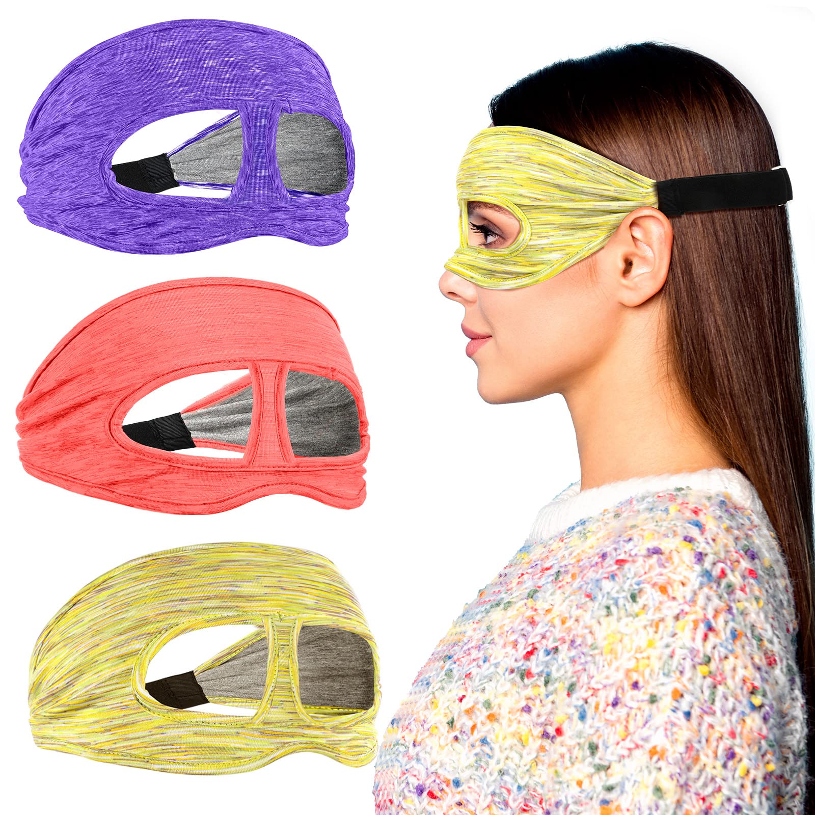 3 Pieces VR Eye Mask Cover Breathable Sweat Band Home VR Headsets Virtual Reality Headset Cell Phone Virtual Reality Headsets VR Accessories Face Cover for VR Workouts Use (Purple, Pink, Rainbow)