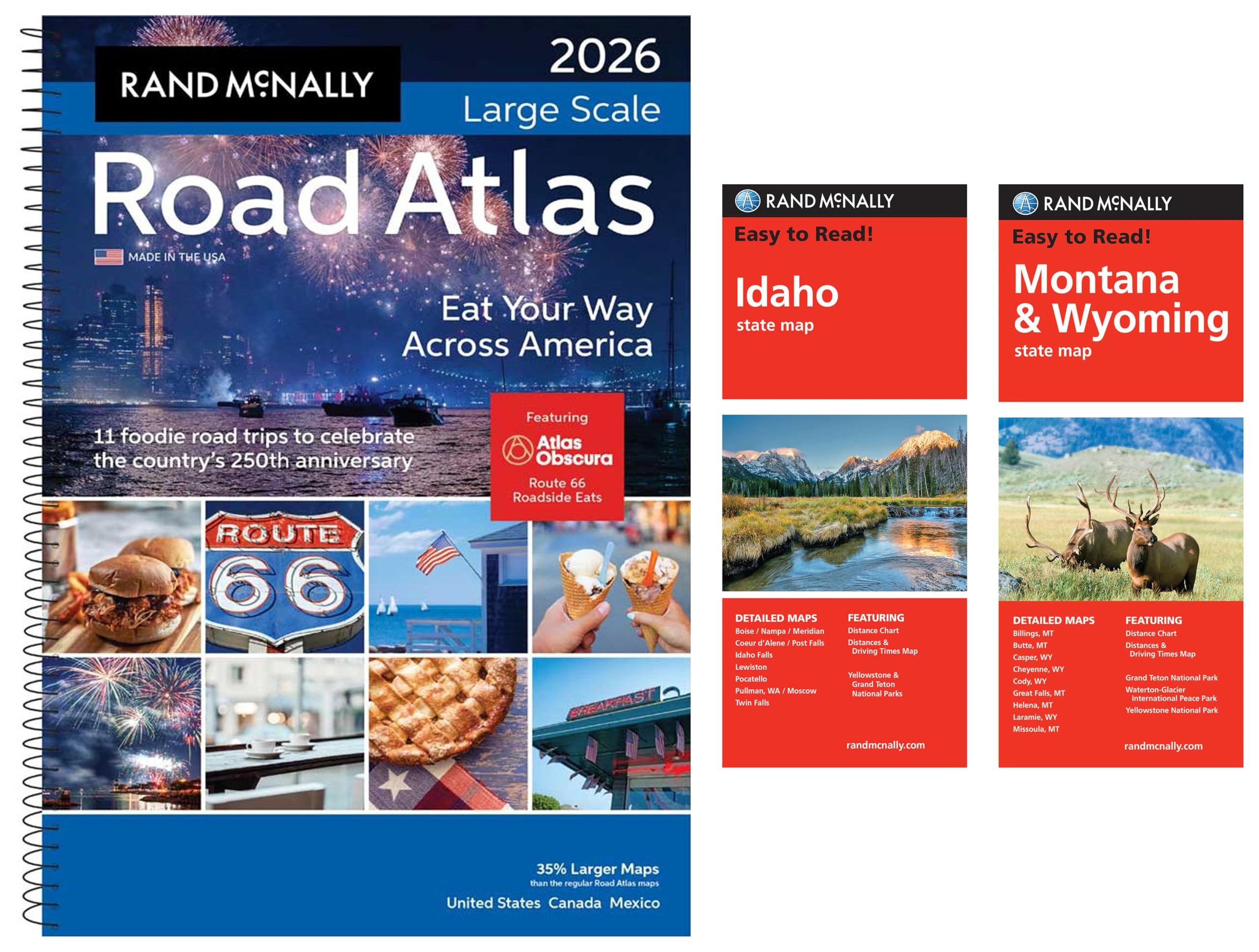 2026 Large Scale Road Atlas with Easy to Read Idaho & Montana/Wyoming State Maps