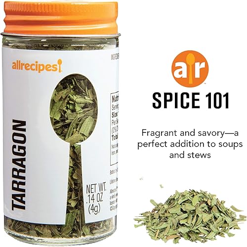 Miniatura 3 de Allrecipes Taste of France (hojas de laurel, estragón, tomillo) en tarros de vidrio con tapas de tamiz extraíbles para rociar, juego de 3