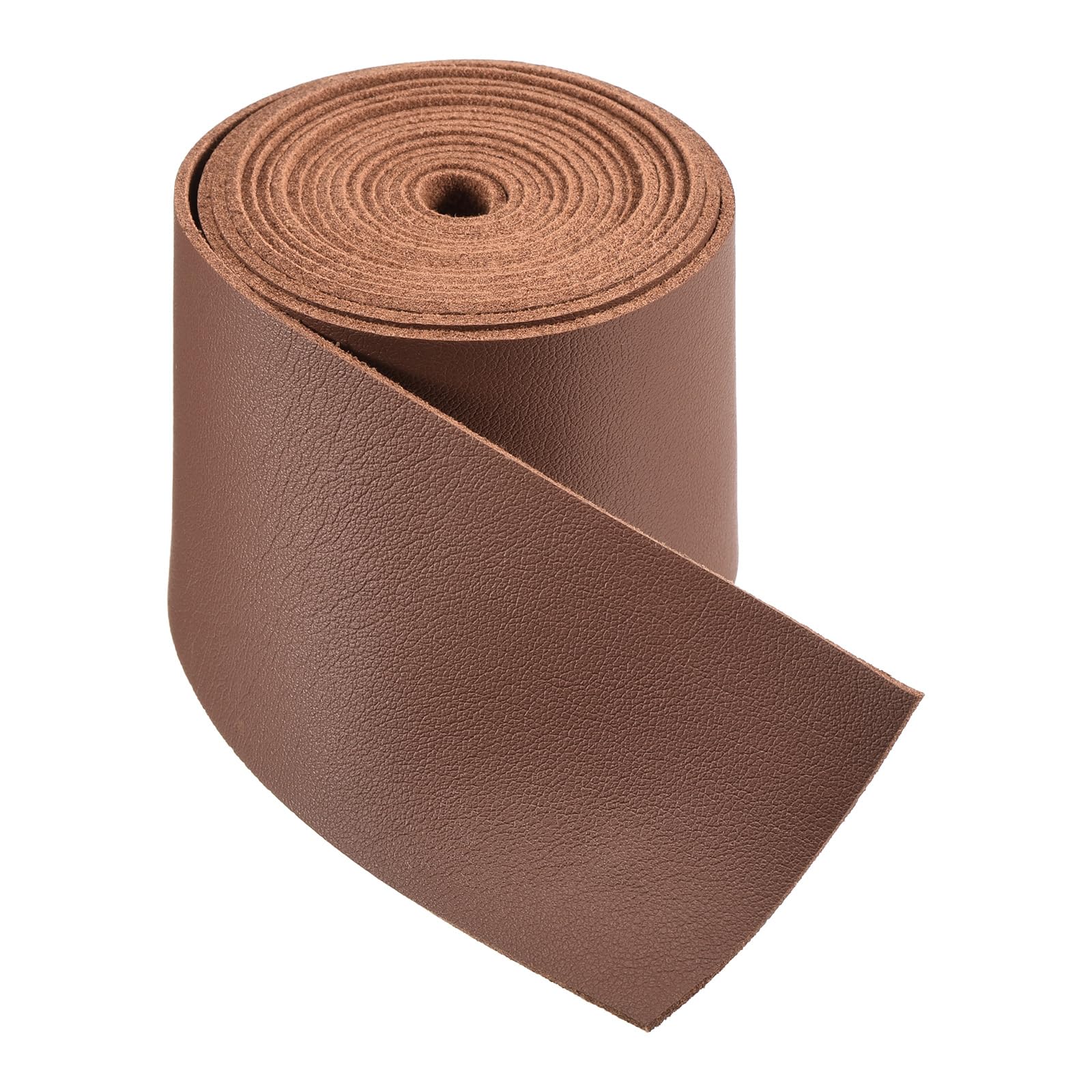 DMiotech Red Brown Faux Leather Strap 2 Inch Wide 78 Inch Long Flat Leather Belt Strip 1.3mm Thick Single Sided Cord for Arts Craft DIY Traction Ropes