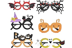 6 Pcs Halloween Glasses Party Decor, Glitter Party Sunglasses Frames Novelty Costume...