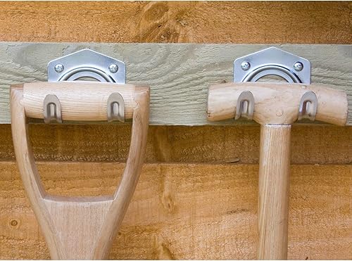 Miniatura 4 de Ganchos de almacenamiento universales de metal galvanizado para herramientas de jardín (paquete de 15)