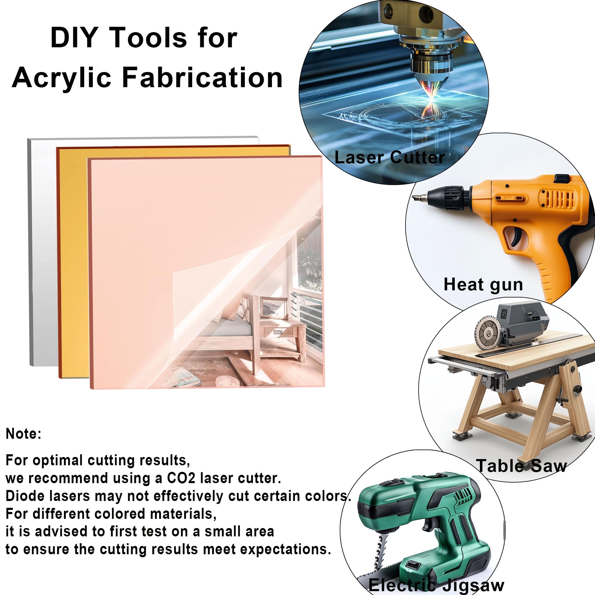 Rose Gold Mirror Acrylic Sheet - 12x16 inches, 2 Pieces | 1/8" Thick, Reflective Mirror Acrylic for Laser Cutting, DIY Crafts, and Home Decorations (30x40 cm)