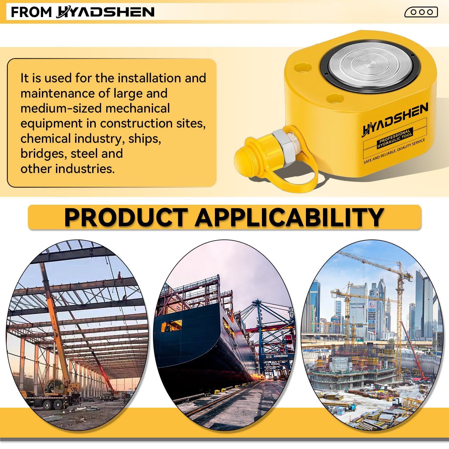 Podnośnik cylindra hydraulicznego 10 ton, niskoprofilowy hydrauliczny podnośnik ramowy, hydrauliczny podnośnik Porta Power Ram, przemysłowy mini siłownik hydrauliczny