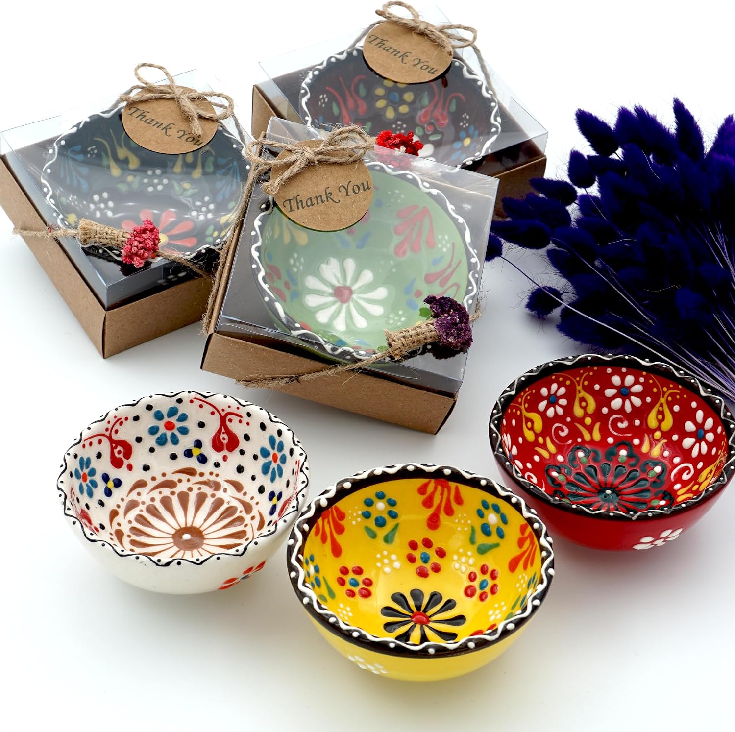 Ceramic Bowls Wedding Favors for Guests - Bridal Shower Gifts, Baby Shower Party Favors, Mexican Wedding Keepsakes, Unique Decorative Bowls, Party Gift Ideas, 3.14 Inches (set of 30) image 5
