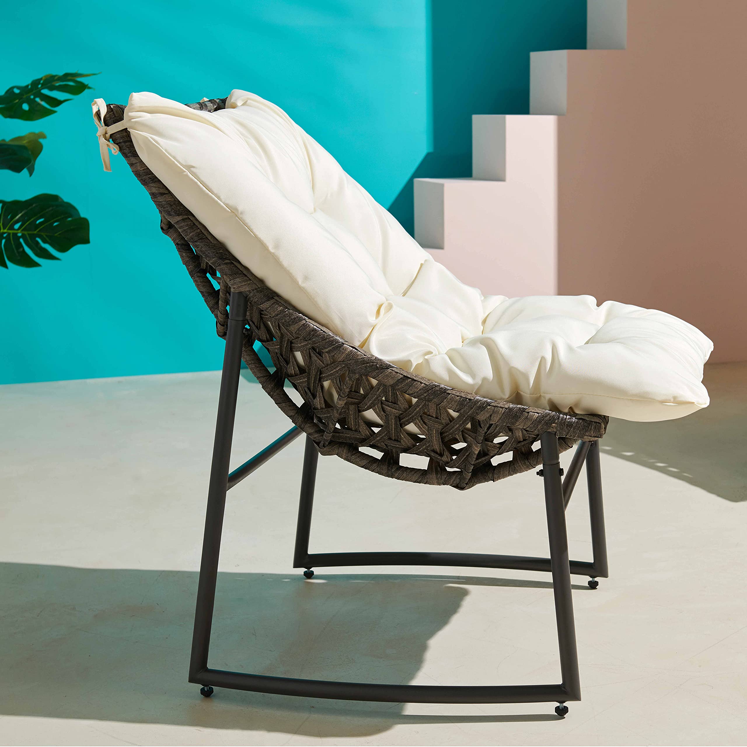 Tavolo da giardino in alluminio e ceramica effetto cemento cerato per 10 persone 182x121 cm