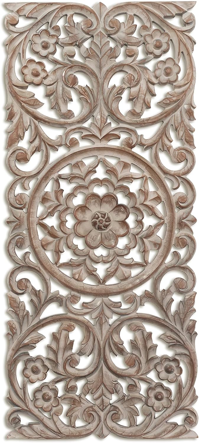 JFY DESIGNS WALL MEDALLION CARAC 16X36" HANDCARVED
